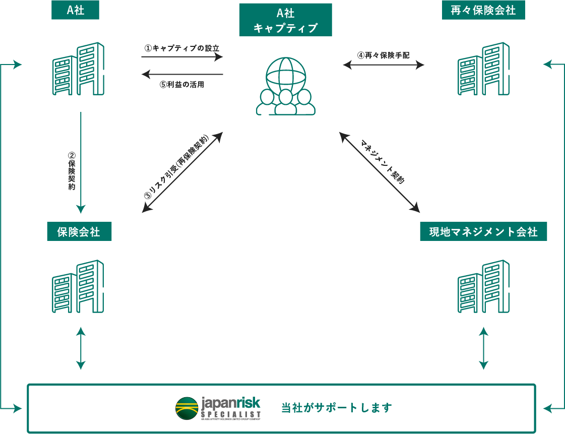 キャプティブ(自家保険会社) 設立の図